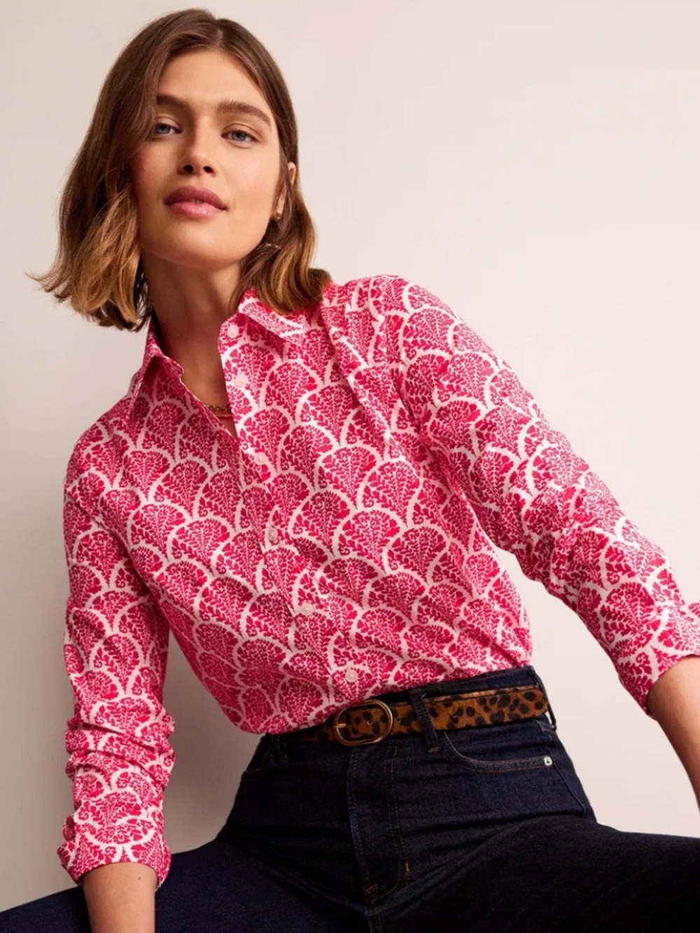 BODEN Sienna Floral Cotton Shirt
